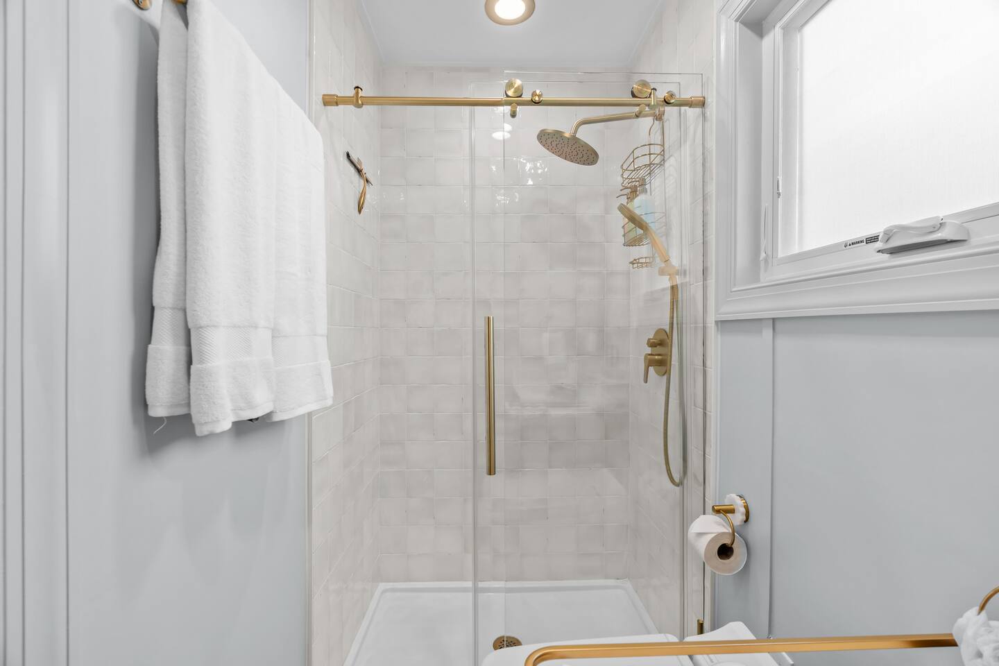 Second bathroom tiled shower