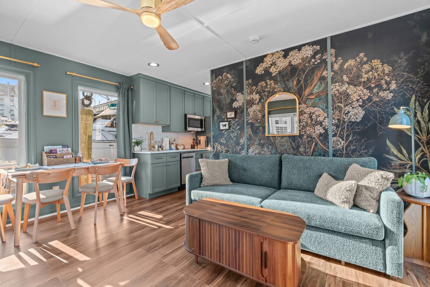 Living room and dining area